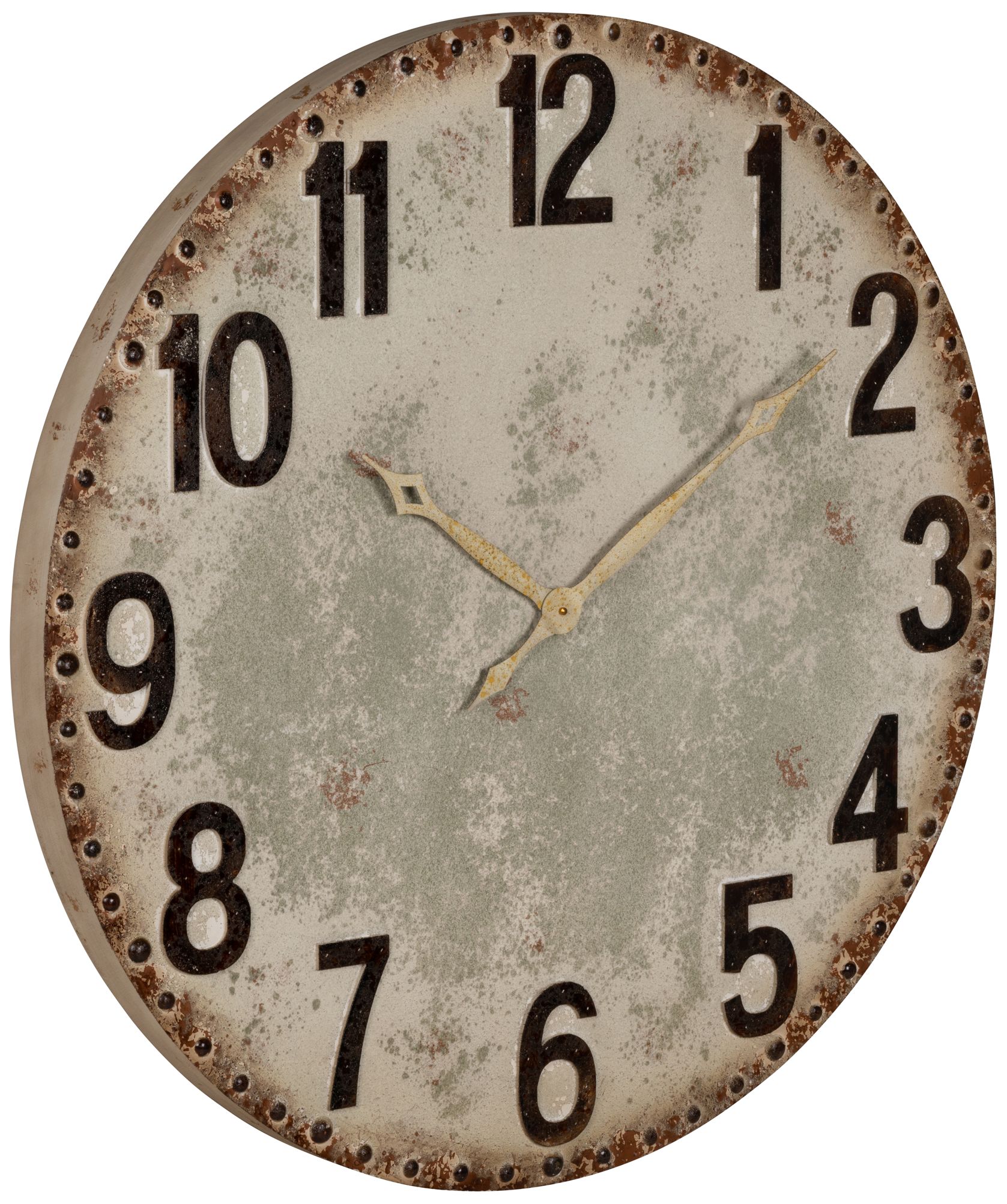 Image 3 Lara Naturally-Distressed 36" x 36" Wooden Round Wall Clock more views