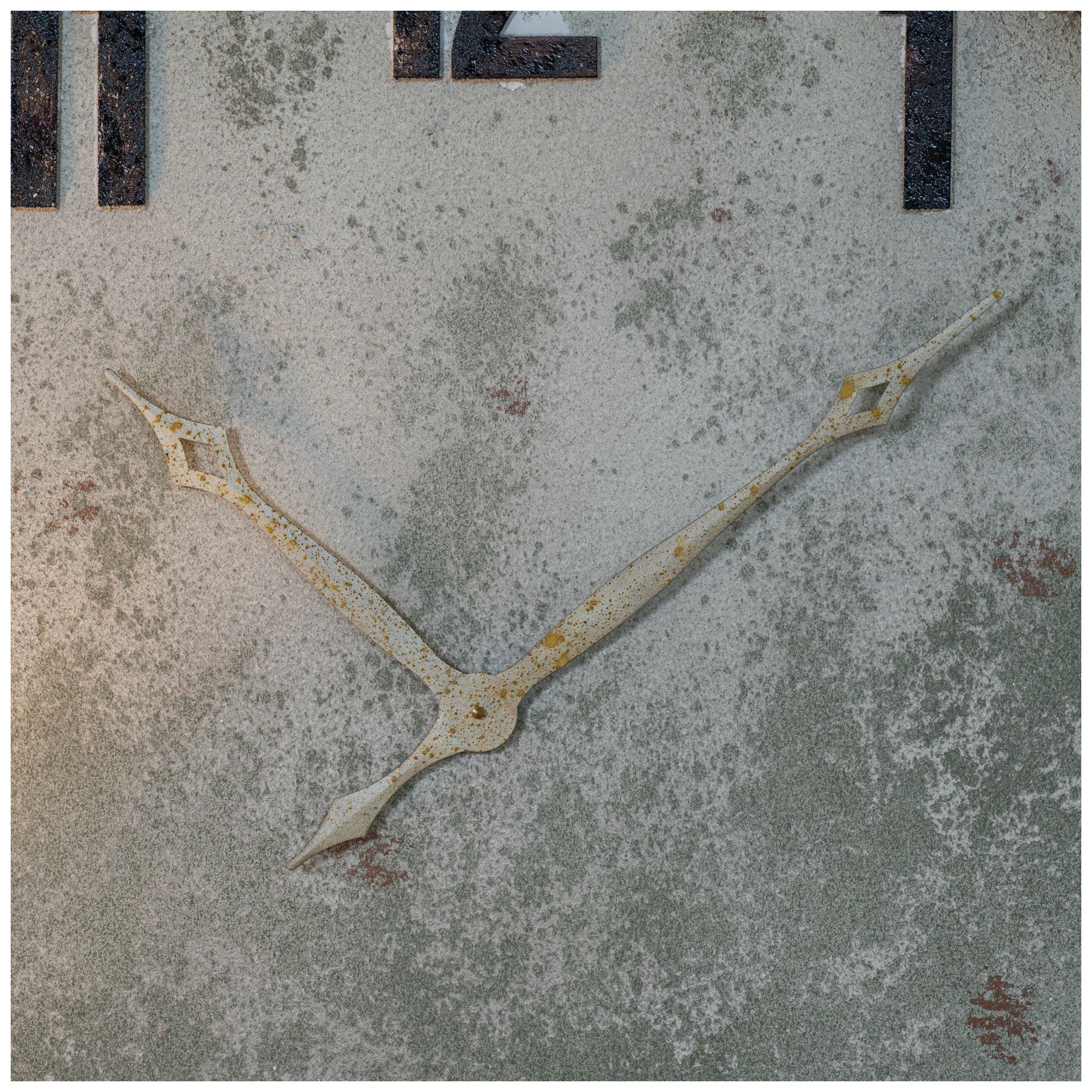 Lara Naturally-Distressed 36" x 36" Wooden Round Wall Clock