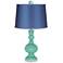 Larchmere Apothecary Lamp-Finial and Satin Blue Shade