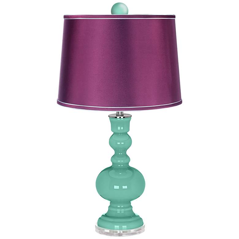 Image 1 Larchmere Apothecary Lamp-Finial and Satin Plum Shade