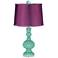 Larchmere Apothecary Lamp-Finial and Satin Plum Shade