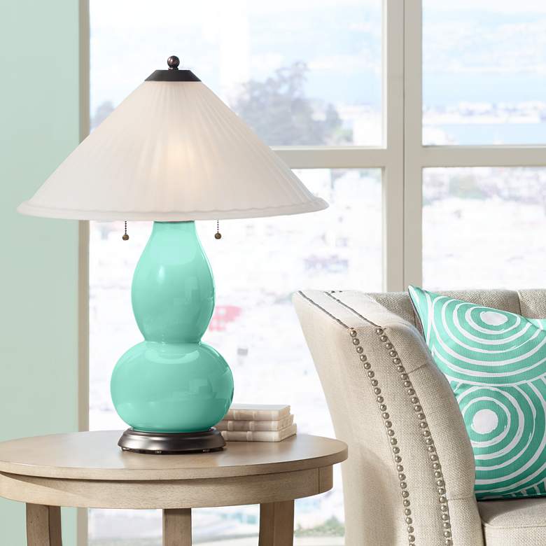 Image 1 Larchmere Fulton Table Lamp with Fluted Glass Shade