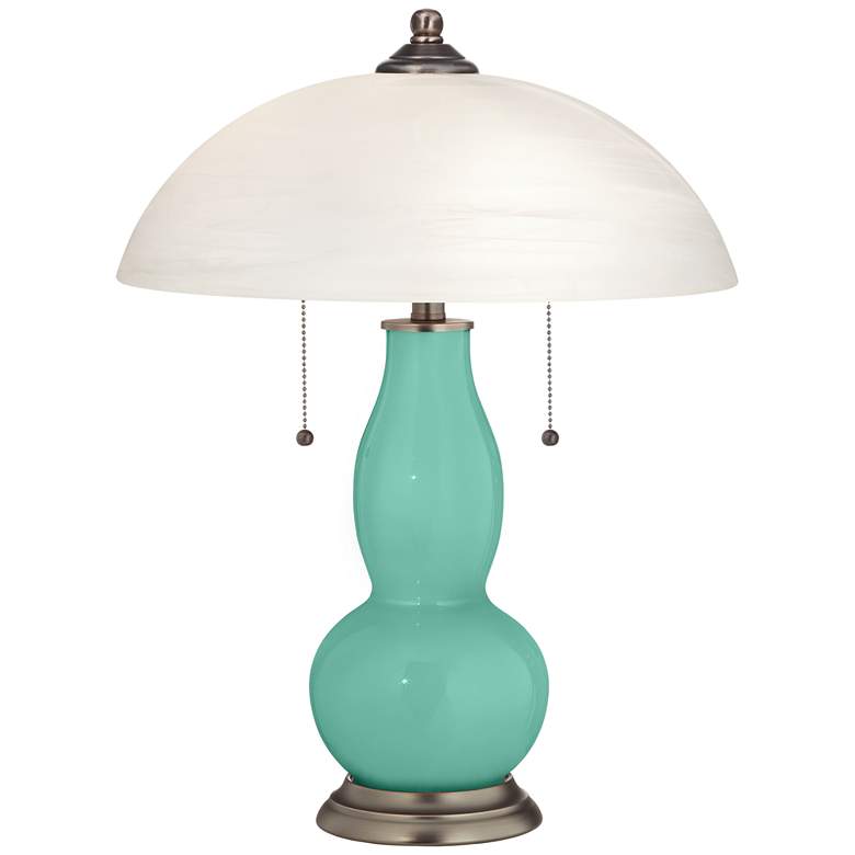 Image 1 Larchmere Gourd-Shaped Table Lamp with Alabaster Shade