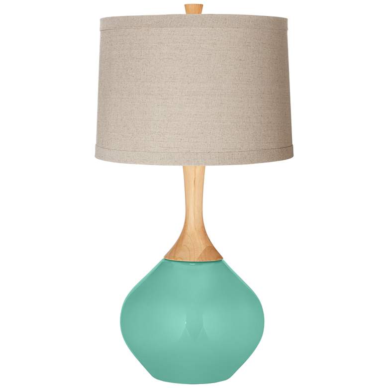 Image 1 Larchmere Natural Linen Drum Shade Wexler Table Lamp
