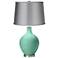 Larchmere - Satin Light Gray Shade Ovo Table Lamp