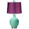 Larchmere - Satin Plum Ovo Table Lamp with Color Finial
