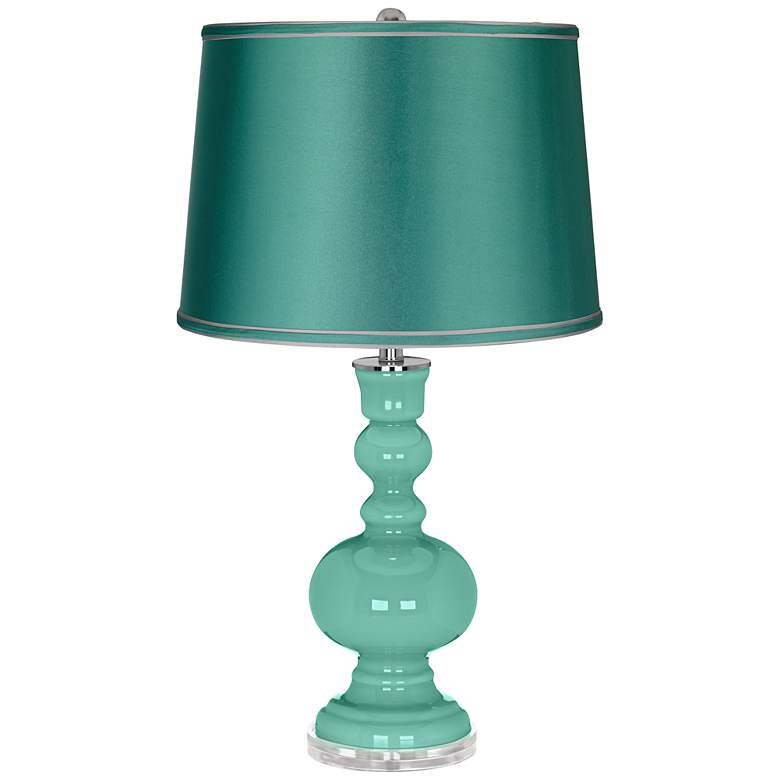 Larchmere - Satin Sea Green Shade Apothecary Table Lamp