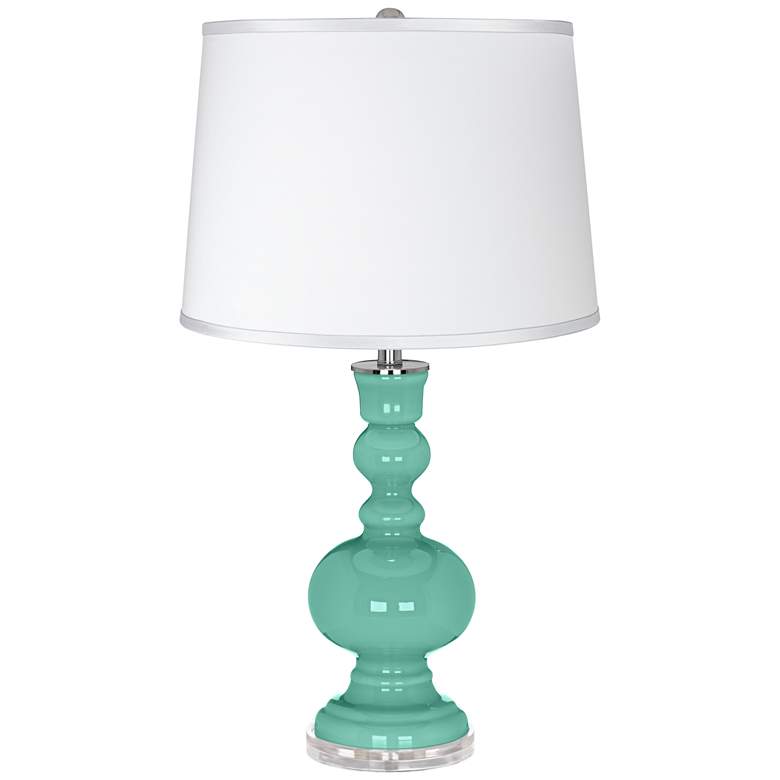 Image 1 Larchmere - Satin Silver White Shade Apothecary Table Lamp