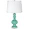 Larchmere - Satin Silver White Shade Apothecary Table Lamp