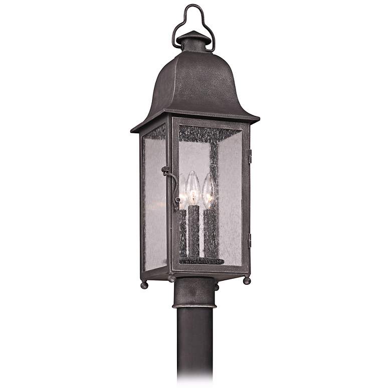 Image 1 Larchmont 25 1/4 inch High Aged Pewter Outdoor Post Light