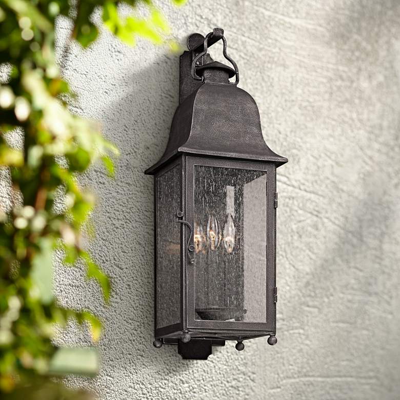 Image 1 Larchmont 25 inch High Outdoor Aged Pewter Wall Light