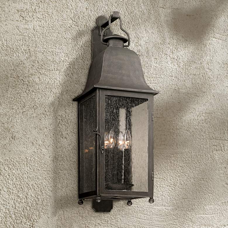 Image 1 Larchmont 31 1/2 inch High Aged Pewter Outdoor Wall Light