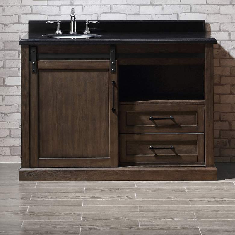 Image 1 Laredo 48" Wide Rustic Walnut 2-Drawer Single Sink Vanity