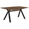 Laredo 63 in. Mid-Century Modern Dining Table in Walnut Wood and Black Legs