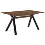 Laredo 63 in. Mid-Century Modern Dining Table in Walnut Wood and Black Legs
