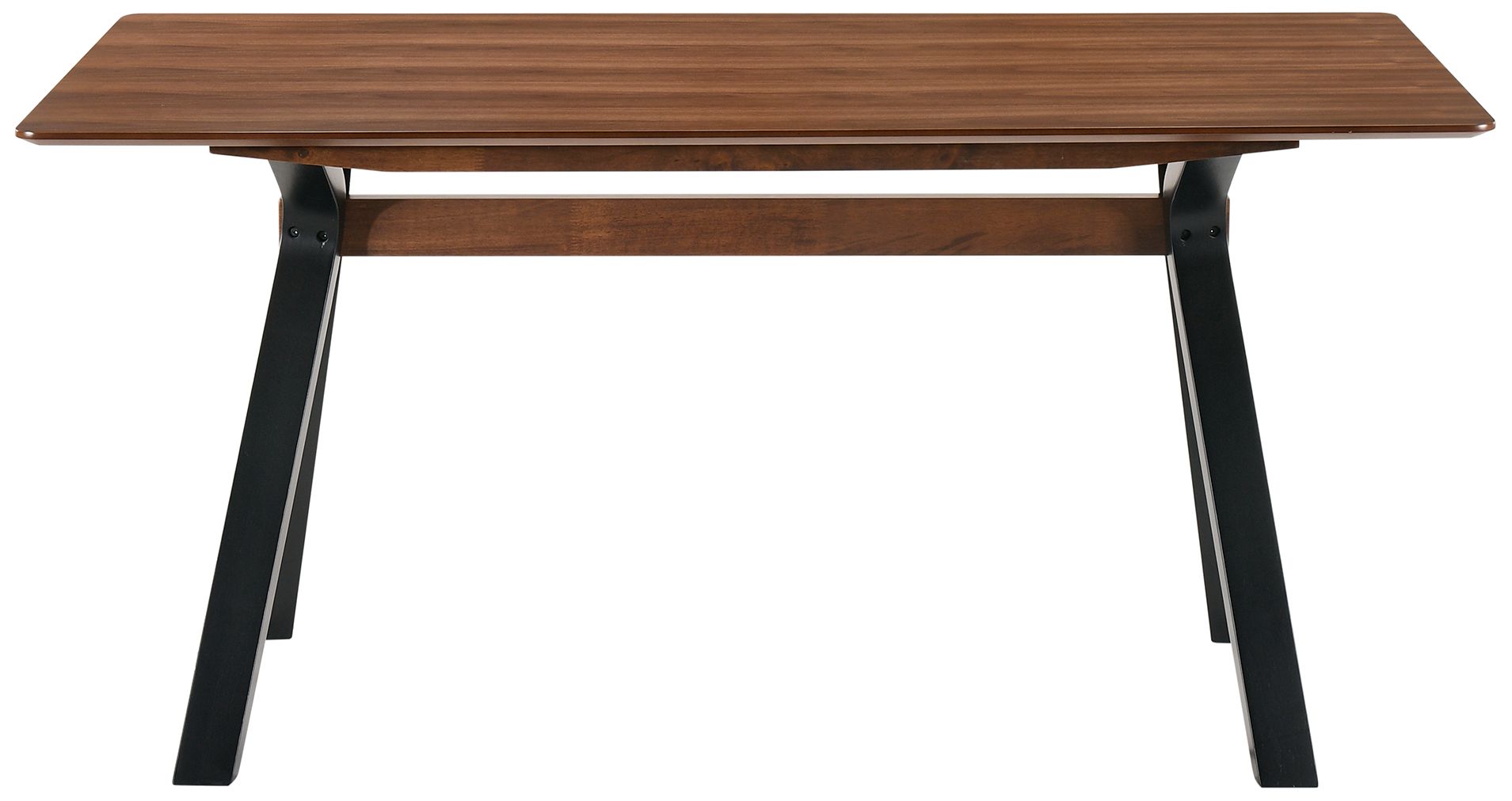 Image 2 Laredo 63 in. Mid-Century Modern Dining Table in Walnut Wood and Black Legs more views
