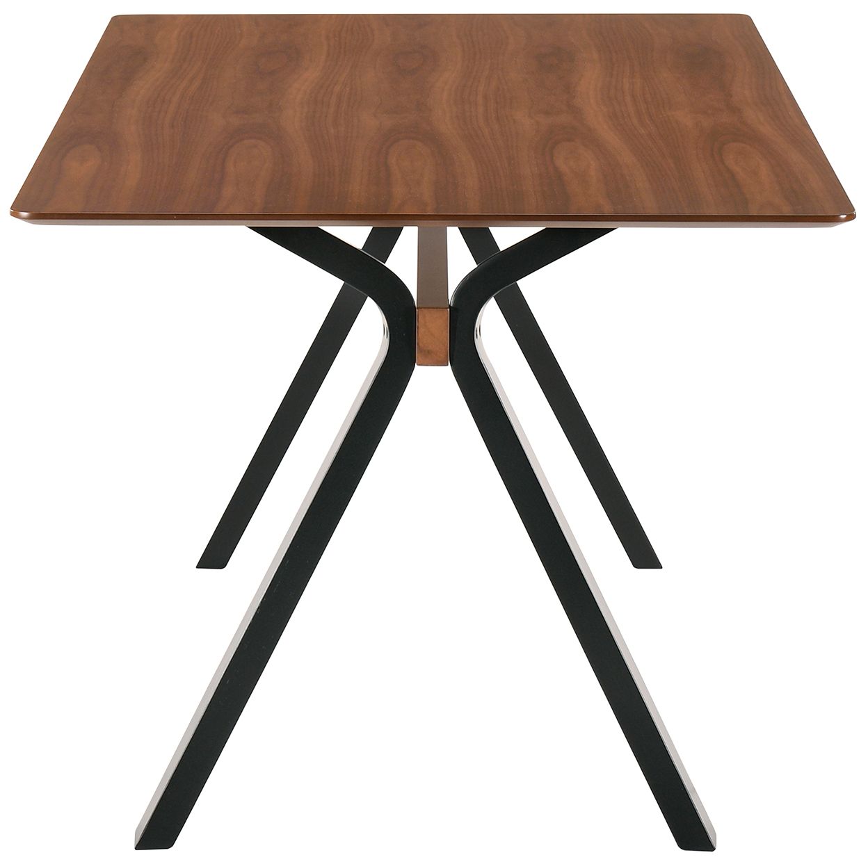 Image 3 Laredo 63 in. Mid-Century Modern Dining Table in Walnut Wood and Black Legs more views