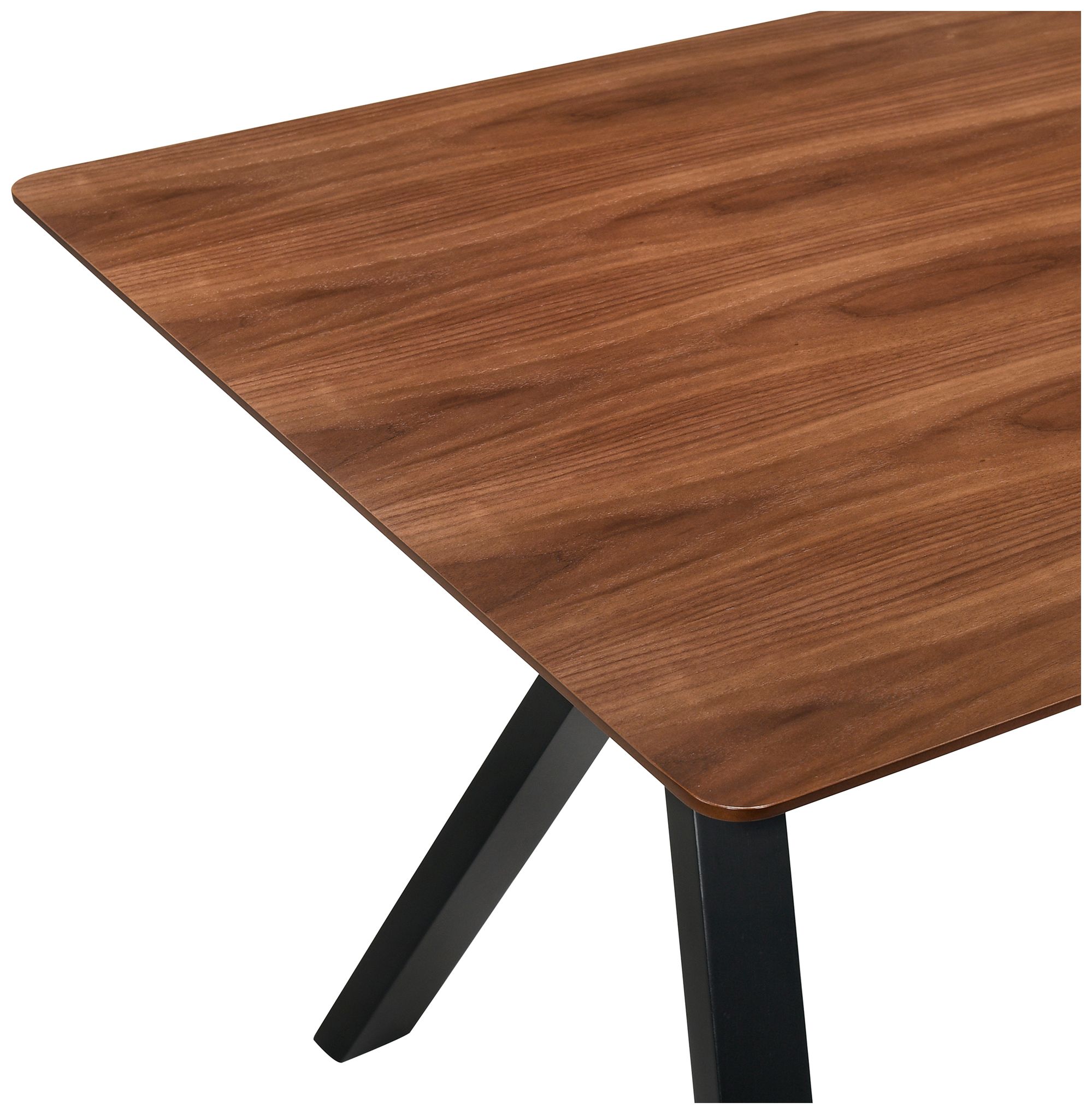 Image 5 Laredo 63 in. Mid-Century Modern Dining Table in Walnut Wood and Black Legs more views