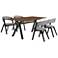 Laredo and Rowan 5 Pc Rectangular Dining Set in Black Walnut, Rubberwood