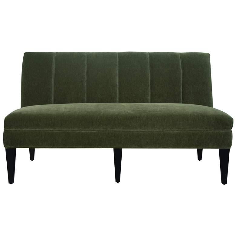 Image 1 Laren 57" Wide Emerald Velvet Banquette