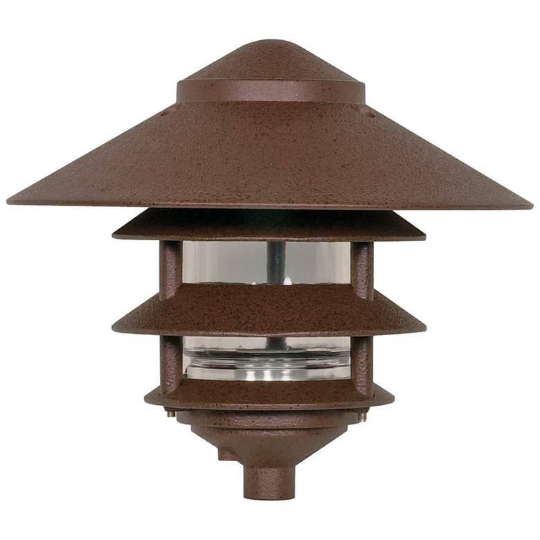 Image 1 Large 10" Hood - 1 light - 3 Louver - Old Bronze Finish
