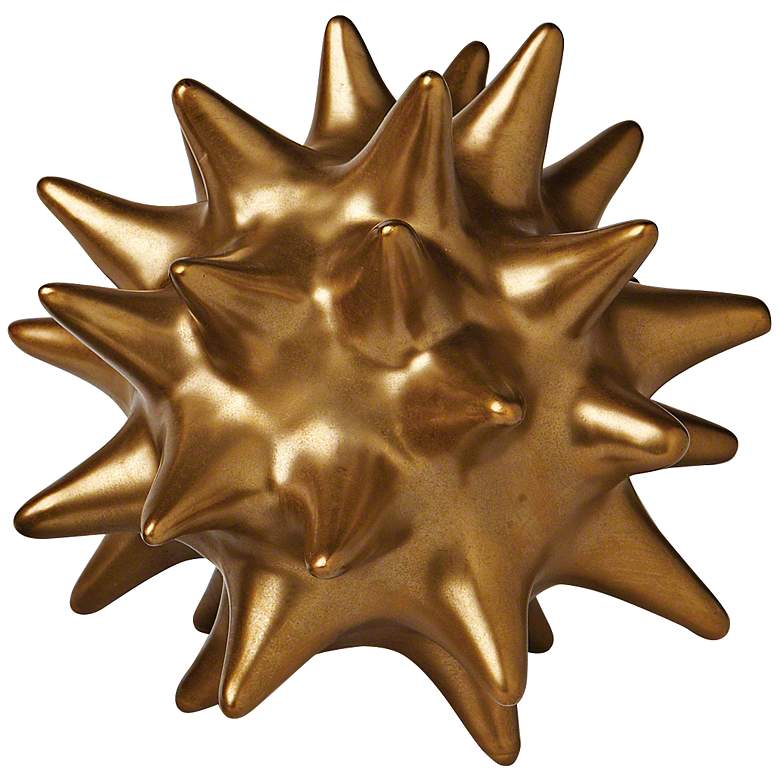 Image 3 Large Antique Gold 6 inch High Ceramic Urchin Sculpture