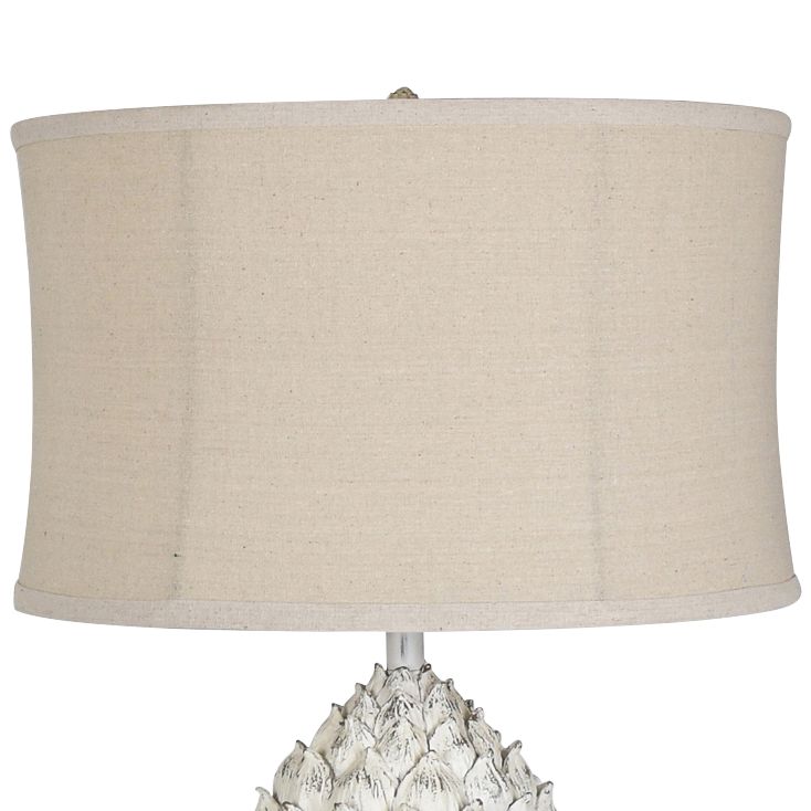 Large Artichoke Finial White Wash Table Lamp 56J02 Lamps Plus