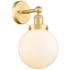 Large Beacon 10"High Satin Gold Sconce With Matte White Shade