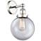 Large Beacon 2.25" High Polished Nickel Sconce With Clear Shade