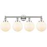 Large Beacon 33.5"W 4 Light Polished Nickel Bath Light With White Shad