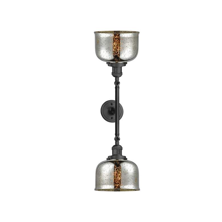 Image 4 Large Bell 18" 2-Light Bronze Tiltable Bath Light w/ Mercury Shade more views