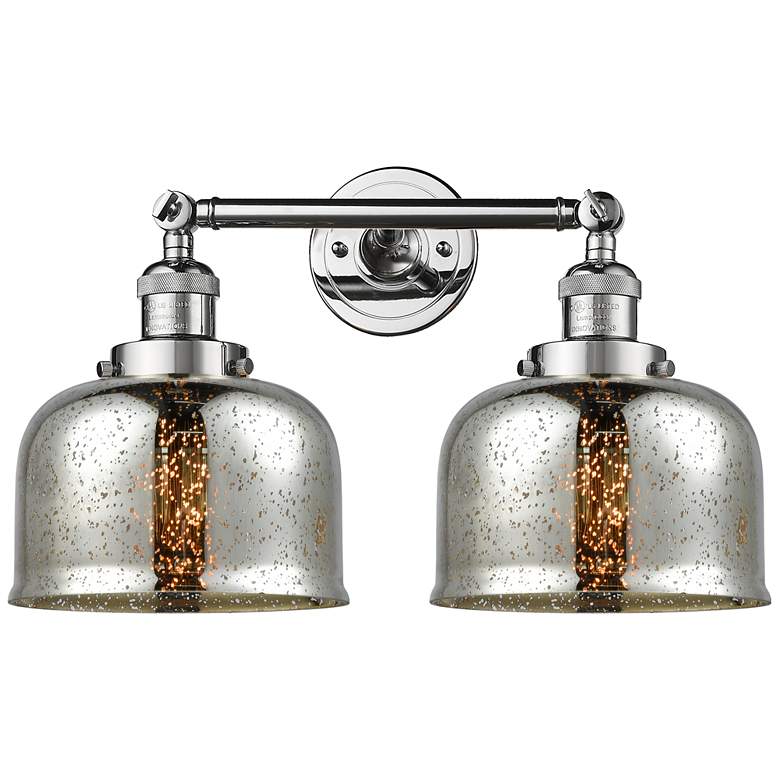 Image 1 Large Bell 18" 2-Light Chrome Tiltable Bath Light w/ Mercury Shade