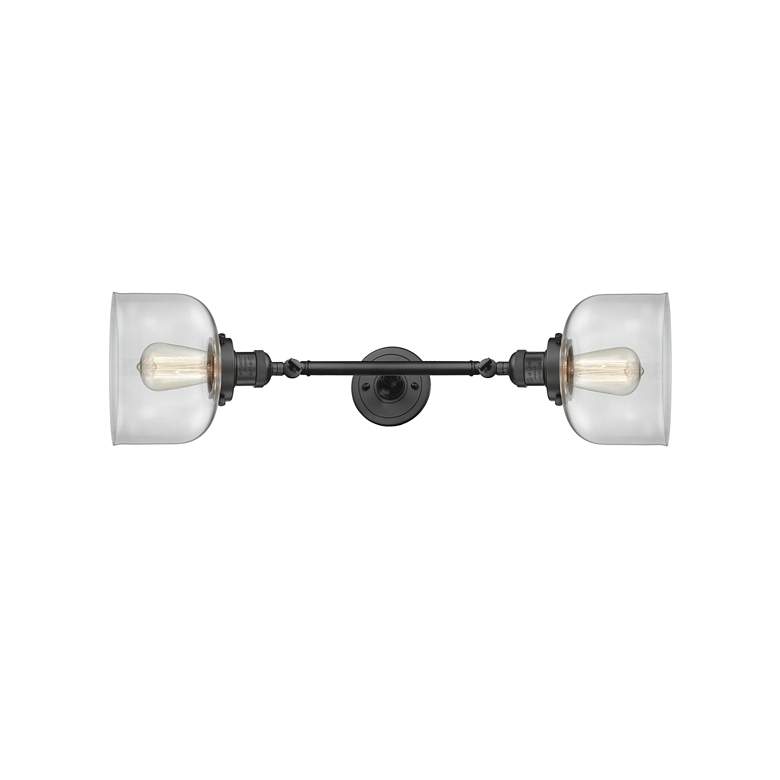 Image 4 Large Bell 19" 2-Light Oil Rubbed Bronze Bath Light w/ Clear Shade more views