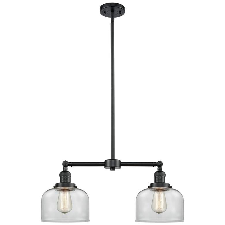 Image 1 Large Bell 21" 2-Light Oil Rubbed Bronze Island Light w/ Clear Shade