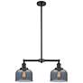 Large Bell 21" 2-Light Oil Rubbed Bronze Island Light w/ Plated Smoke 