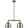 Large Bell 24" 2-Light Antique Copper Island Light w/ Mercury Shade