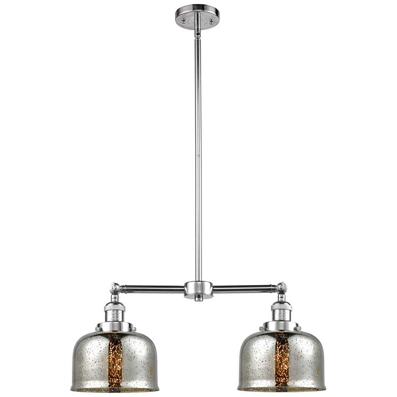 Image 1 Large Bell 24" 2-Light Chrome Island Light w/ Silver Plated Mercury Sh
