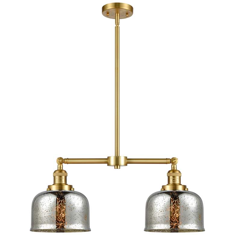 Image 1 Large Bell 24 inch 2-Light Gold Island Light w/ Silver Plated Mercury Shad