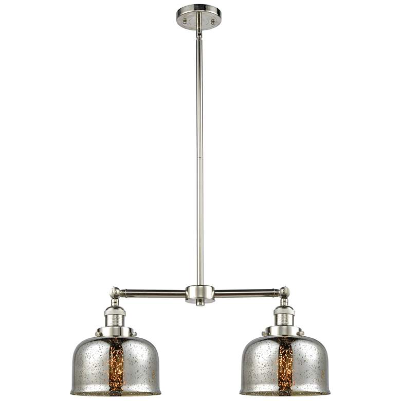 Image 1 Large Bell 24" 2-Light Polished Nickel Island Light w/ Mercury Shade
