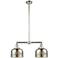 Large Bell 24" 2-Light Polished Nickel Island Light w/ Mercury Shade