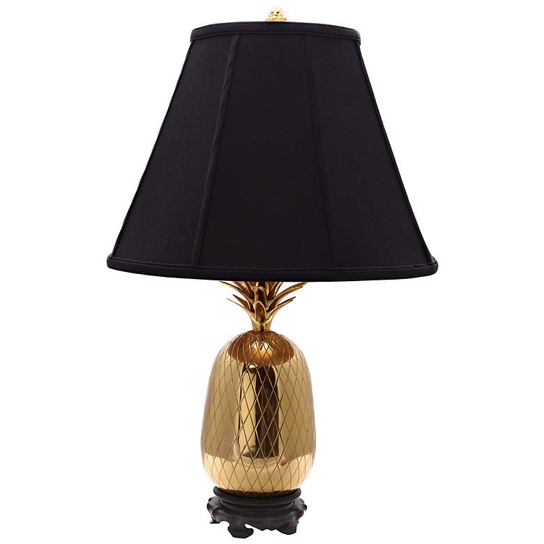 Image 1 Large Brass and Black Pineapple Table Lamp