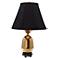 Large Brass and Black Pineapple Table Lamp