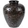 Large Brown Mother of Pearl 15 3/4" High Bamboo Vase