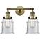 Large Canton 17" 2-Light Antique Brass Bath Light w/ Clear Shade