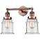 Large Canton 17" 2-Light Antique Copper Bath Light w/ Seedy Shade