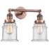 Large Canton 17" 2-Light Antique Copper Bath Light w/ Seedy Shade