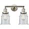 Large Canton 17" 2-Light Brushed Satin Nickel Bath Light w/ Clear Shad