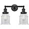 Large Canton 17" 2-Light Matte Black Bath Light w/ Clear Shade