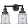 Large Canton 17" 2-Light Oil Rubbed Bronze Bath Light w/ Clear Shade