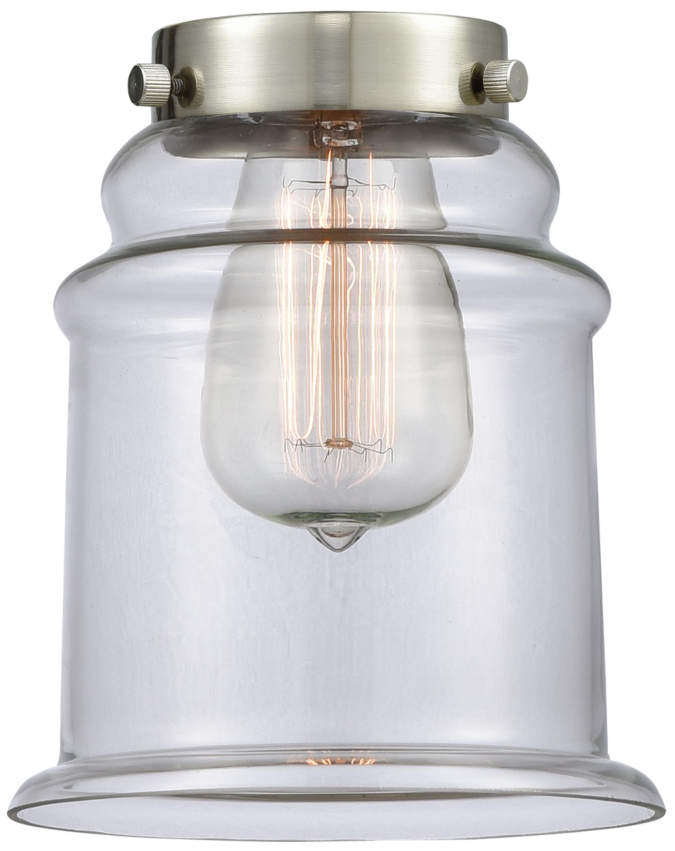 Image 7 Large Canton 7" Black Antique Brass Sconce w/ Clear Shade more views